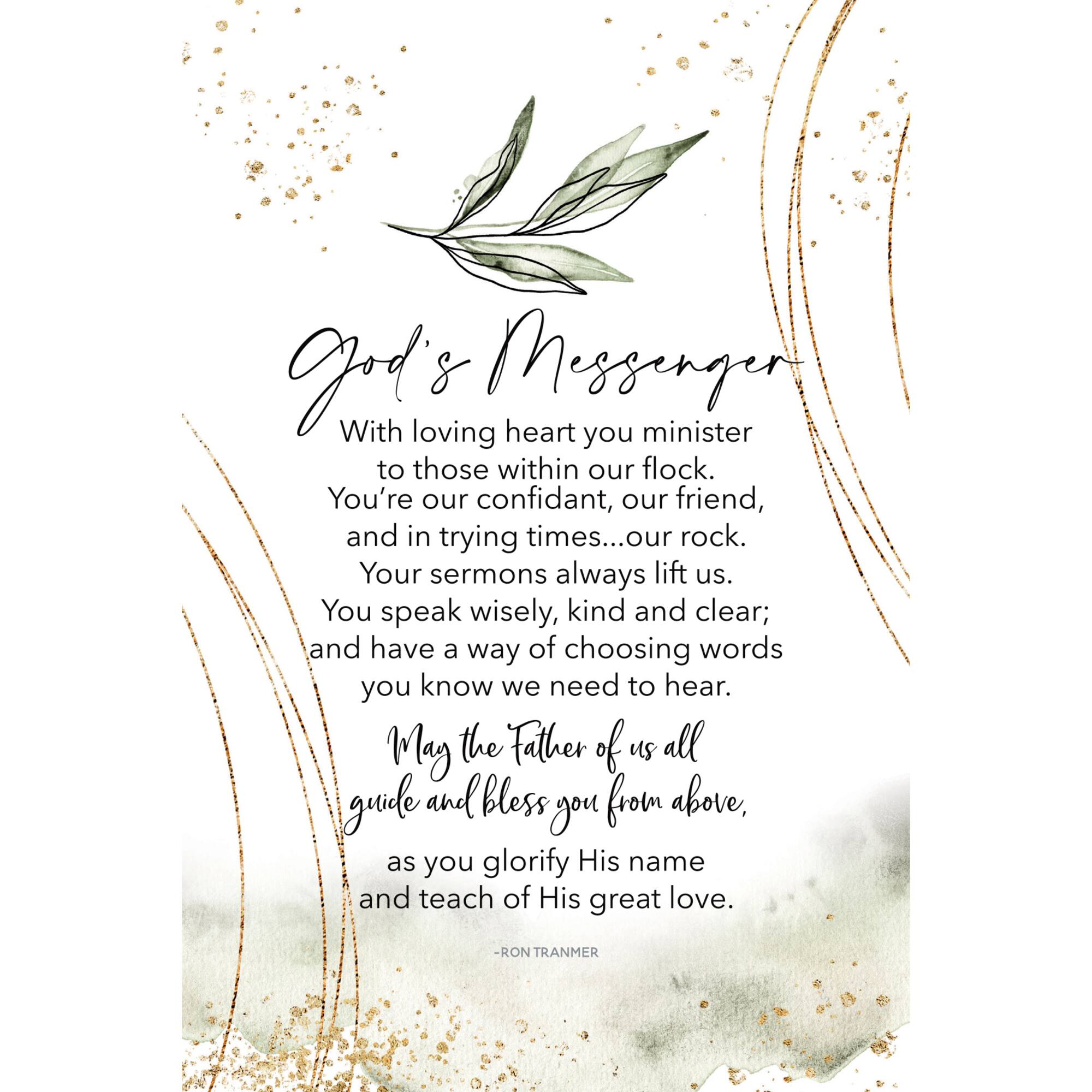 God's Messenger Inspirational Wood Plaque